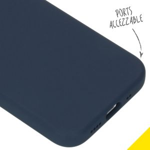 Accezz Liquid Silicone Backcover iPhone 12 Mini - Donkerblauw