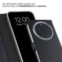 Selencia Echt Leren Bookcase Xiaomi 17 Ultra - Zwart