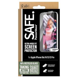 SAFE by PanzerGlass Ultra-Wide Fit Screenprotector incl. applicator iPhone 13 / 13 Pro / 14 / 16e