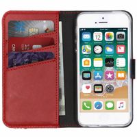 Selencia Echt Lederen Bookcase iPhone SE / 5 / 5s - Rood