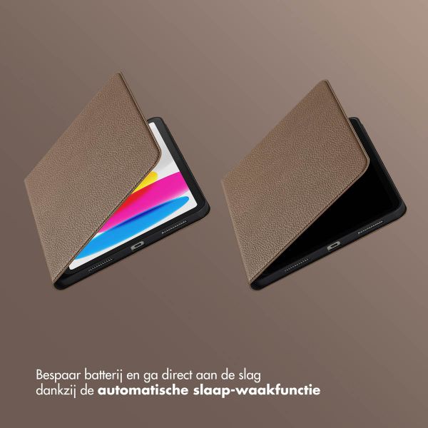 Selencia Riva Bookcase Apple iPad 11 (2025) 11 inch A16 / iPad 10 (2022) 10.9 inch - Mocha Brown