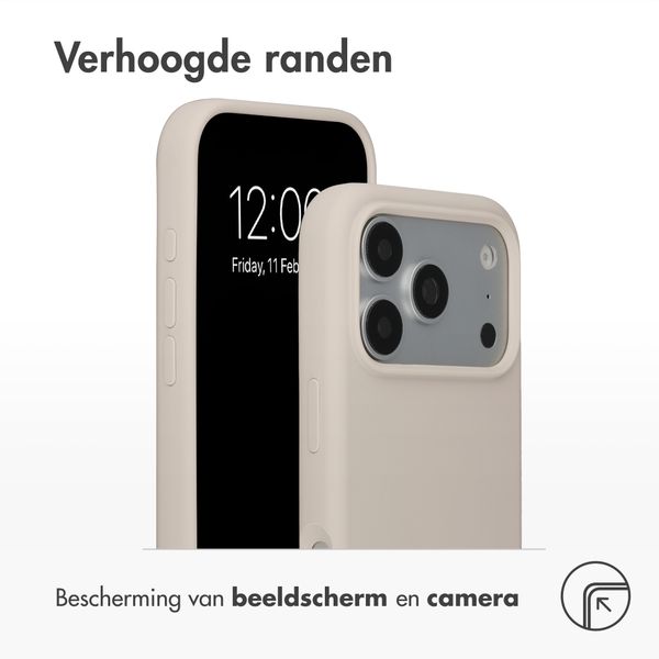 Accezz Liquid Silicone Backcover met MagSafe Apple iPhone 18 Pro Max / 17 Pro Max - Stone