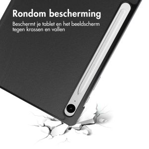 Accezz Trifold Bookcase Samsung Tab S9 FE / Tab S9 - Zwart