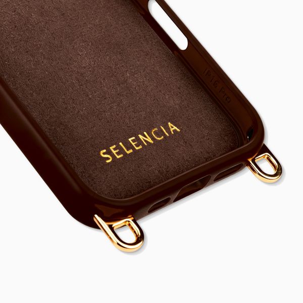 Selencia Rivièra MagSafe Backcover met afneembare haakjes Apple iPhone 16 Pro Max - Choco Brown