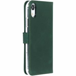 Selencia Echt Lederen Bookcase iPhone Xr - Groen