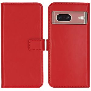 Selencia Echt Lederen Bookcase Google Pixel 7 - Rood