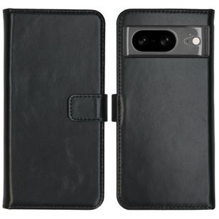 Selencia Echt Leren Bookcase Google Pixel 8 - Zwart