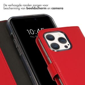 Selencia Echt Lederen Bookcase iPhone 15 Pro - Rood