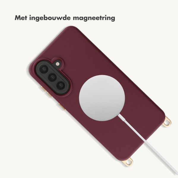 Selencia Rivièra MagSafe Backcover met afneembare haakjes Samsung Galaxy A57 (5G) - Bold Burgundy