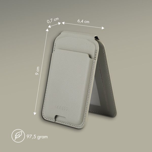 Accezz Leren Wallet met standaard voor MagSafe - Light Grey