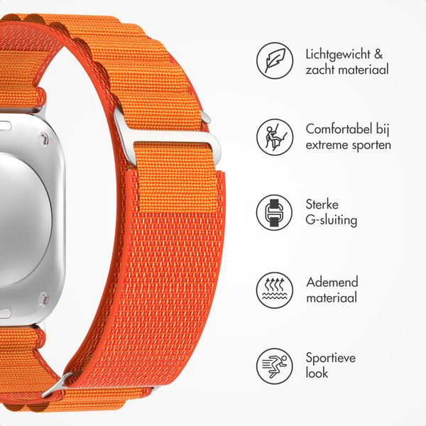 Accezz Nylon Alpine bandje Apple Watch | 44/45/46/49 mm - Oranje