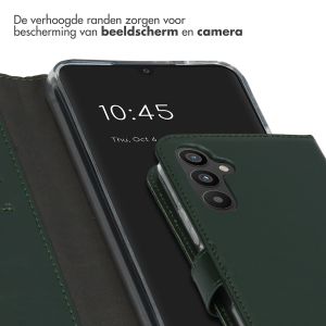 Selencia Echt Lederen Bookcase Samsung Galaxy A34 (5G) - Groen