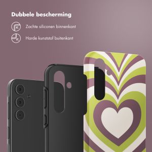 Selencia Vivid Tough Backcover Samsung Galaxy A55 - Double Hearts Plum Fern