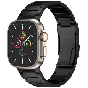 Accezz Mat Titanium bandje Apple Watch Series 1 t/m 10 / SE / Ultra (2) (44/45/46/49 mm) - Zwart