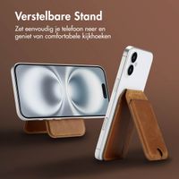Accezz Vintage Leather MagSafe Kaarthouder met Standaard - Tobacco Cognac