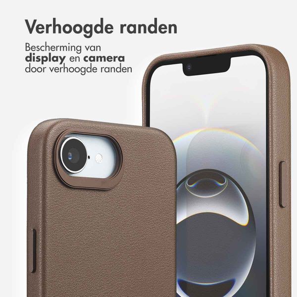 Accezz MagSafe Leather Backcover Apple iPhone 16e - Coffee