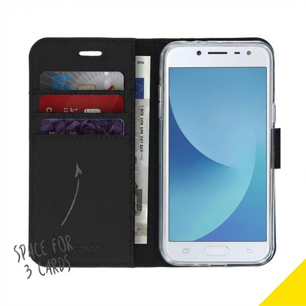 Accezz Wallet Softcase Bookcase Samsung Galaxy J3 / J3 (2016) - Zwart