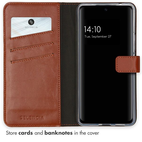 Selencia Echt Leren Bookcase Samsung Galaxy A53 - Lichtbruin