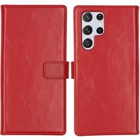 Selencia Echt Lederen Bookcase Samsung Galaxy S22 Ultra - Rood