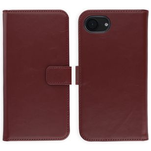 Selencia Echt Leren Bookcase Apple iPhone 17e / 16e - Burgundy
