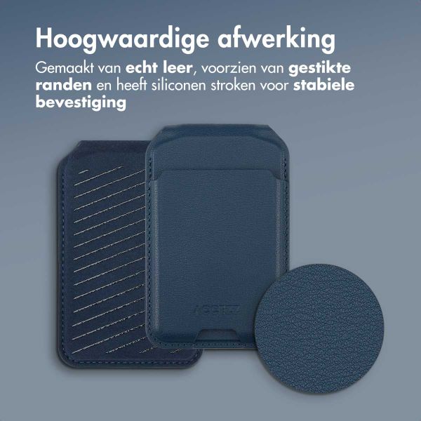 Accezz Leren Wallet met standaard voor MagSafe - Nightfall Blue
