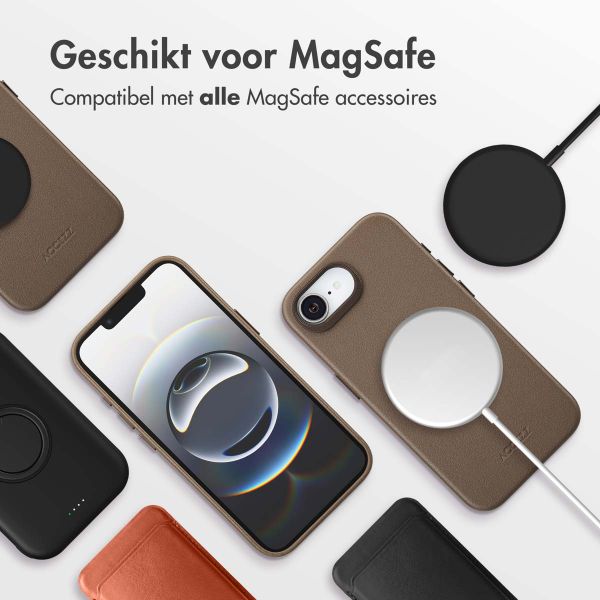 Accezz MagSafe Leather Backcover Apple iPhone 16e - Coffee