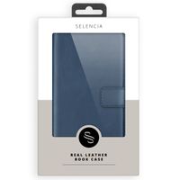 Selencia Echt Lederen Bookcase Samsung Galaxy A36  - Blauw