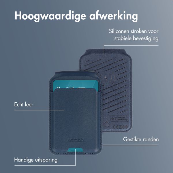 Accezz Magnetische Leren Wallet met standaard - Geschikt voor Apple Find My - Nightfall Blue