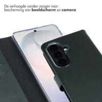 Selencia Echt Leren Bookcase Samsung Galaxy S26 - Groen