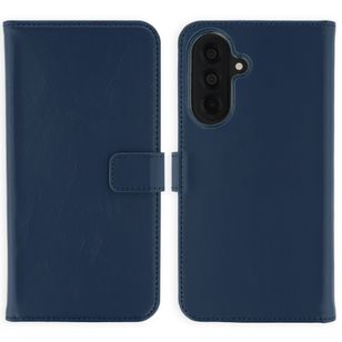 Selencia Echt Leren Bookcase Samsung Galaxy A37 (5G) - Donkerblauw