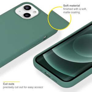 Accezz Liquid Silicone Backcover iPhone 13 Mini - Donkergroen