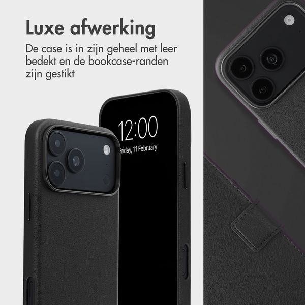 Accezz Leather Bookcase 2-in-1 met MagSafe Apple iPhone 18 Pro / 17 Pro - Onyx Black