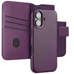 Accezz Leather Bookcase 2-in-1 met MagSafe iPhone 16  - Heath Purple