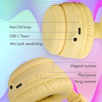 imoshion Draadloze Kinderkoptelefoon LED Light Cat Ear - Met AUX kabel - Geel