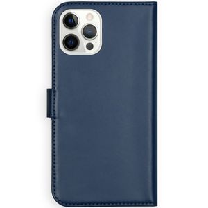 Selencia Echt Lederen Bookcase iPhone 12 Pro Max - Blauw