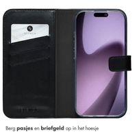 Selencia Echt Leren Bookcase Apple iPhone 17 - Zwart