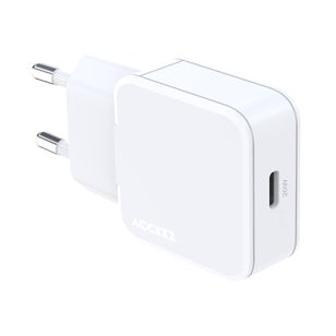 Accezz Ultra Slim GaN Oplader - USB-C - 20W - Wit