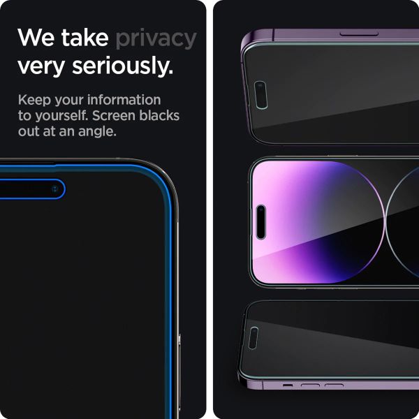 Spigen GLAStR Privacy EZ Fit Screenprotector + Applicator Apple iPhone 14 Pro