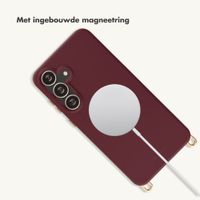 Selencia Rivièra MagSafe Backcover met afneembare haakjes Samsung Galaxy S25 FE - Bold Burgundy
