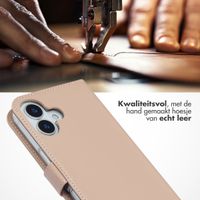 Selencia Echt Leren Bookcase Apple iPhone 17 - Dusty Pink
