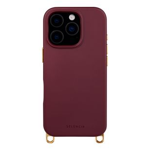 Selencia Rivièra MagSafe Backcover met afneembare haakjes Apple iPhone 16 Pro Max - Bold Burgundy