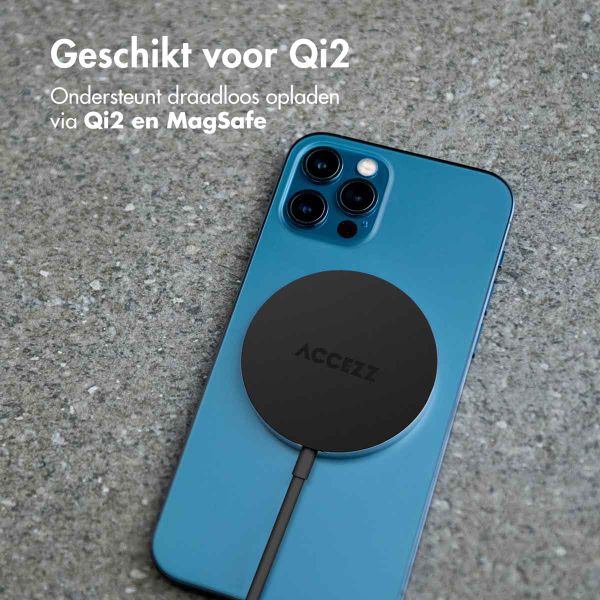 Accezz Wireless Charger USB-C - MagSafe en Qi2 Draadloze Oplader - 1 meter - Zwart