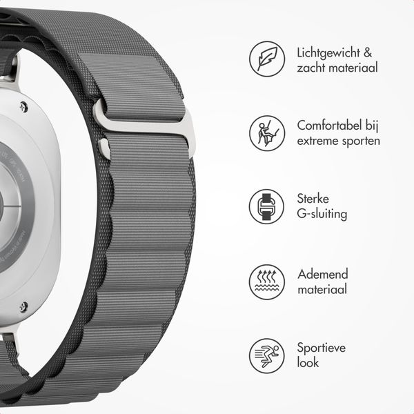 Accezz Nylon Alpine bandje Samsung Galaxy Watch Ultra 2 (2026) / Ultra (2024/2025) - Dark Grey