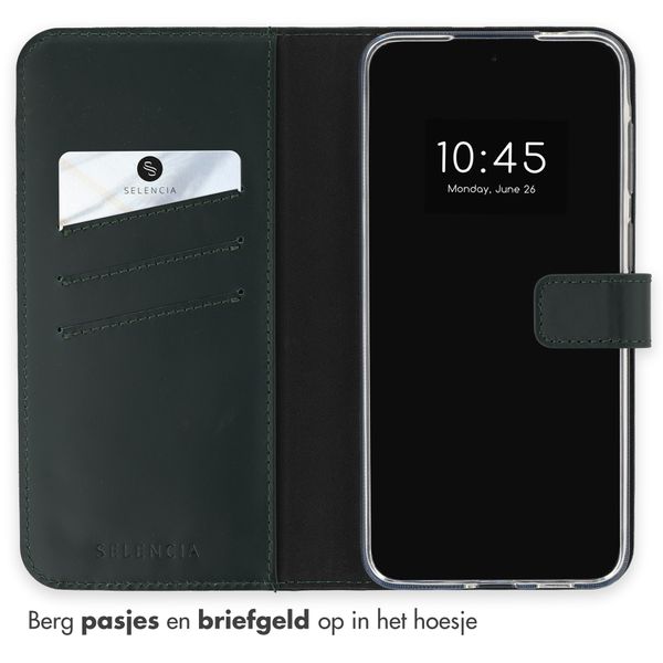 Selencia Echt Leren Bookcase Samsung Galaxy A57 (5G) - Groen