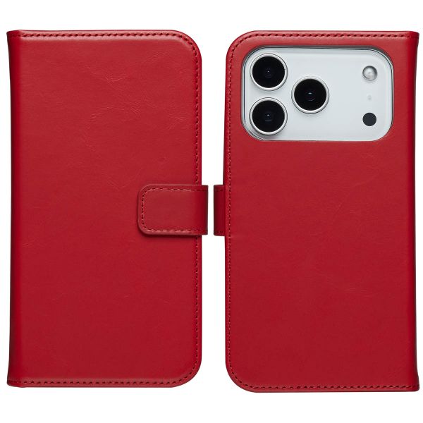 Selencia Echt Leren Bookcase Apple iPhone 17 Pro Max - Rood