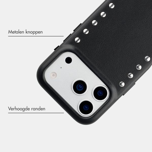 Selencia Studs Backcover met MagSafe Apple iPhone 17 Pro Max - Velvet Black